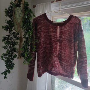 Red and White Mine Sweater Bow Detail Back (S)